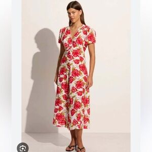 Faithfull the Brand Bellavista Midi Dress Isadora Floral Red